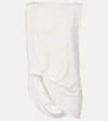 Jacquemus Le Haut Peplo White Top With Square Neck And Cut-out On The Side In Viscose Blend Woman In Weiss