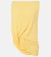 Jacquemus Draped Sleeveless Asymmetric Lightweight Top In Yellow