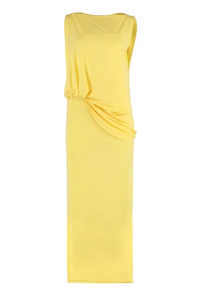 Jacquemus Peplo Jersey Dress In Yellow