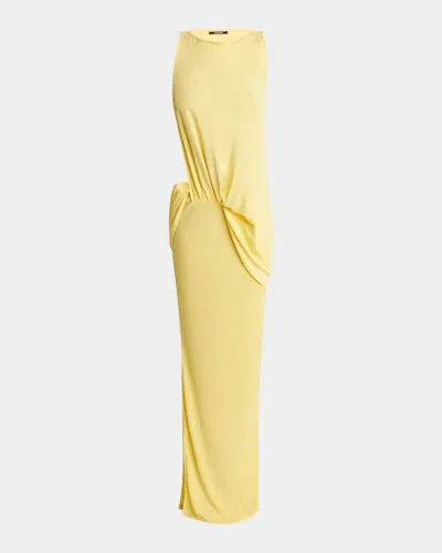 JACQUEMUS PEPLO LONGUE CUTOUT LONG DRESS