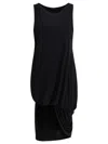 Jacquemus Draped Sleeveless Peplum Dress With Asymmetrical Hem In Black