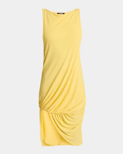 Jacquemus Peplo Sleeveless Draped High-low Dress In Yellow