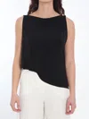 Jacquemus Le Haut Peplo Black Top With Square Neck And Cut-out On The Side In Viscose Blend Woman