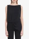 Jacquemus Le Haut Peplo Black Top With Square Neck And Cut-out On The Side In Viscose Blend Woman In Black