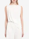 Jacquemus Le Haut Peplo White Top With Square Neck And Cut-out On The Side In Viscose Blend Woman In White
