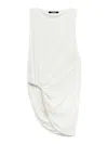 Jacquemus Le Haut Peplo White Top With Square Neck And Cut-out On The Side In Viscose Blend Woman In White