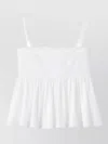 Jacquemus Top Le Haut Traversin White With V-neck And Ruffle Details In Cotton For Women In White