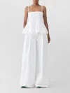 Jacquemus Top Le Haut Traversin White With V-neck And Ruffle Details In Cotton For Women In White