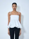 Jacquemus Top Le Haut Traversin White With V-neck And Ruffle Details In Cotton For Women In White