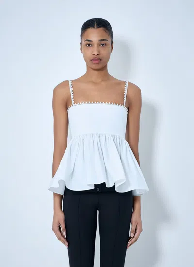 JACQUEMUS PEPLUM TOP WITH ZIGZAG TRIM