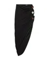 Jacquemus Black Le Raphia 'la Jupe Perola' Midi Skirt In Black