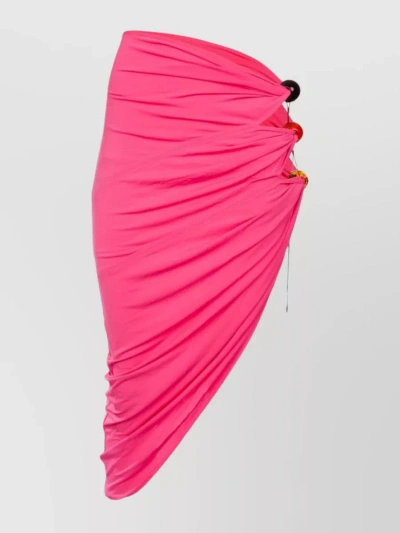 Jacquemus Flowing Draped Asymmetrical Hem Skirt In Pink