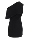 Jacquemus Pesce Draped One-shoulder Mini Dress In Black