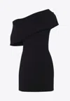 Jacquemus One Shoulder Mini Dress With Asymmetric Neckline In Black