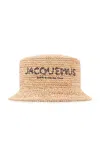 Jacquemus Le Bob Pesco Raffia Effect Bucket Hat In Neutral
