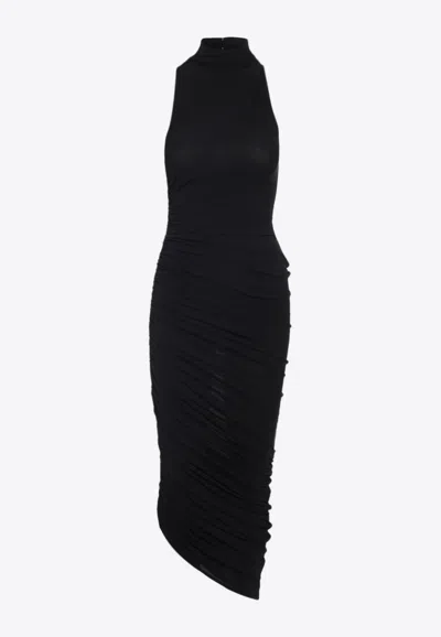 JACQUEMUS PIAZZA ASYMMETRICAL MIDI DRESS