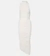 Jacquemus Asymmetric Hem Sleeveless High Neck Dress In White