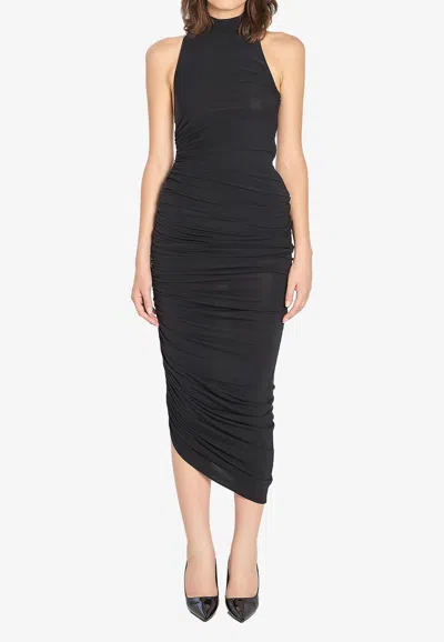 JACQUEMUS PIAZZA RUCHED MIDI DRESS