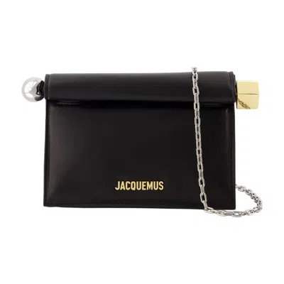 Jacquemus Piccola Pochette Rond Carré In Black