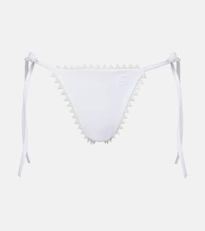Jacquemus Picot Embroidered Bikini Bottoms In White