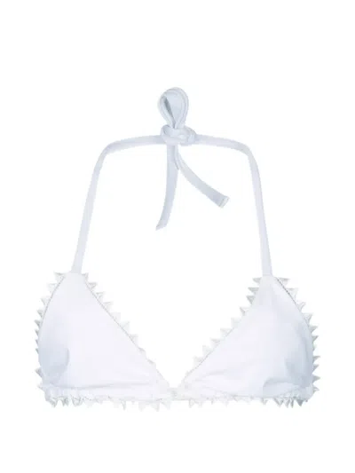 Jacquemus Picot Triangle Bikini Top In White