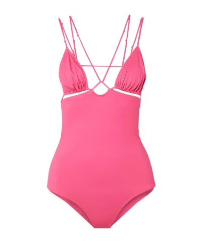 Jacquemus Pila Halter One-piece Swimsuit In Pink