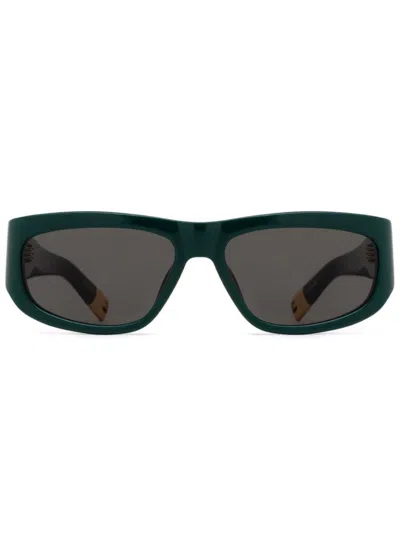 Jacquemus Pilota Sunglasses In Green