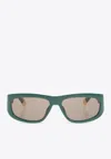 Jacquemus Pilota Square-frame Sunglasses In Gray