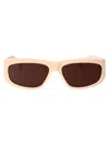 Jacquemus Pilota Sunglasses In 02 Cream/ Yellow Gold/ Brown