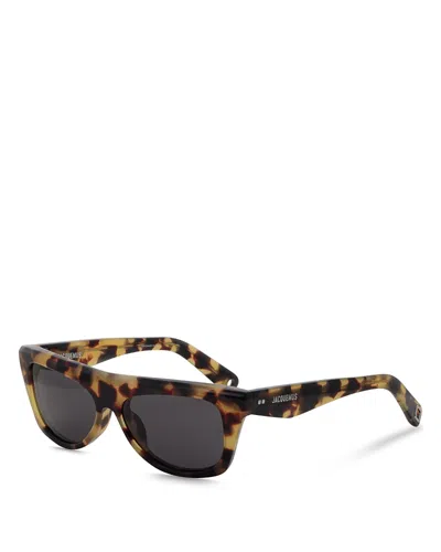 Jacquemus Pina Rectangle Sunglasses, 55mm In T Shell/silver