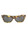 Jacquemus Logo Rectangular Sunglasses In T_shell/ Silver/ Grey