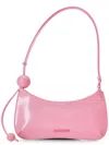 Jacquemus Le Bisou Perle Leather Shoulder Bag In Pink