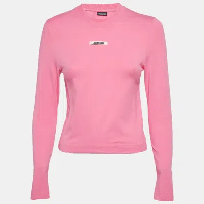 Pre-owned Jacquemus Pink Jersey The Gros Grain Long Sleeve T-shirt Xs