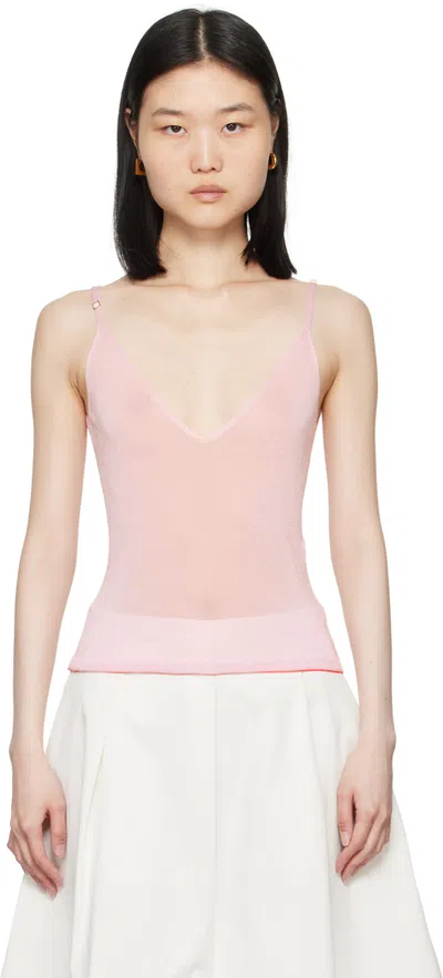 Jacquemus Top 'the Shoulder Knit In Pink