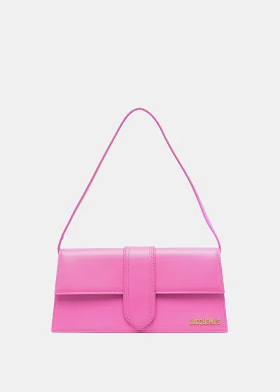 Jacquemus Dark Pink Leather Le Bambino Long Shoulder Bag