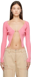 Jacquemus La Maille Pralù Longue Cardigan In Pink