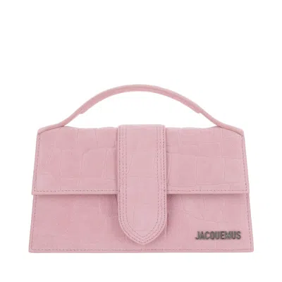 Jacquemus Embossed Top Handle Shoulder Bag In Pink