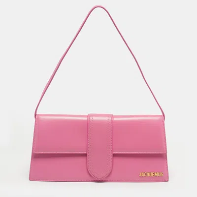 Pre-owned Jacquemus Pink Leather Le Bambino Long Shoulder Bag