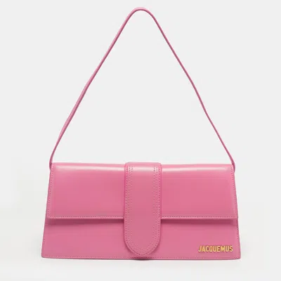 Jacquemus Pink Leather Le Bambino Long Shoulder Bag