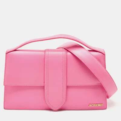 Pre-owned Jacquemus Pink Leather Le Bambinou Top Handle Bag
