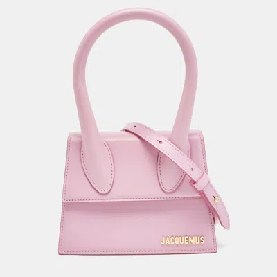 Pre-owned Jacquemus Pink Leather Le Chiquito Moyen Top Handle Bag