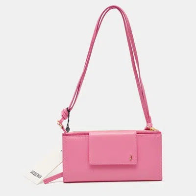 Pre-owned Jacquemus Pink Leather Le Pichoto Wallet