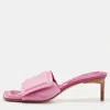 Jacquemus Piscine Padded Leather Mules In Pink