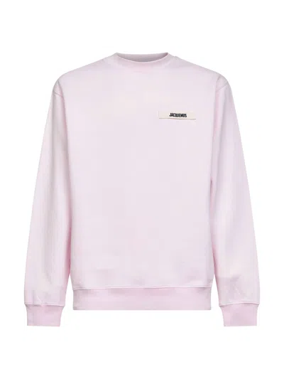 JACQUEMUS PINK ORGANIC COTTON FLEECE THE GROS GRAIN SWEATSHIRT
