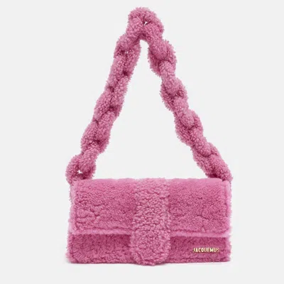 Pre-owned Jacquemus Pink Shearling Le Bambidou Shoulder Bag
