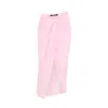 Jacquemus High Waist Draped Asymmetric Ruched Skirt In Pink
