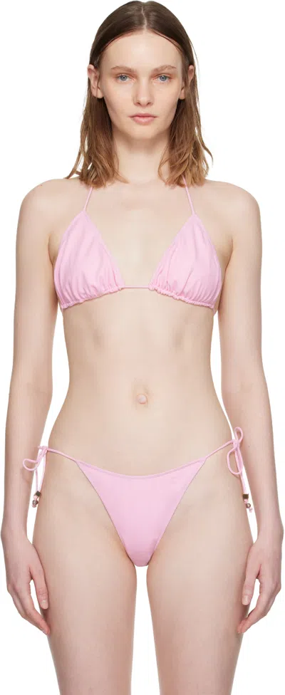 Jacquemus Pink 'the Triangle' Bikini Top