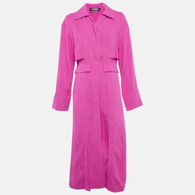 Jacquemus Pink Viscose Long Button Down La Collectionneuse Coat