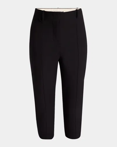 Jacquemus Pintuck Skinny-leg Capri Pants In Black