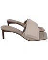 Jacquemus Piscine Padded Mules In Beige Leather